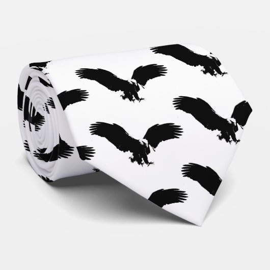 Bald Eagle Silhouette Stropdas (Opgerold)