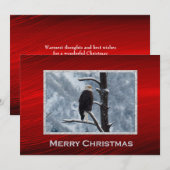 Bald Eagle Snow Tree Photo Kerstmis Feestdagenkaart (Voorkant / Achterkant)