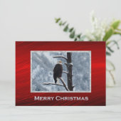 Bald Eagle Snow Tree Photo Kerstmis Feestdagenkaart (Staand voorkant)