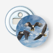 Bald Eagle Soaring Button Flesopener (Voorkant)