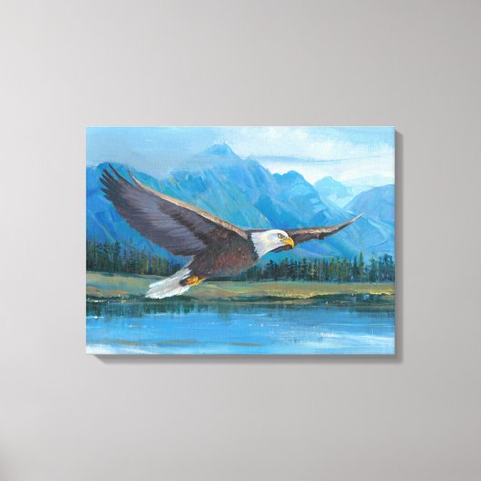 Bald Eagle Soaring Canvas Afdruk (Voorkant)