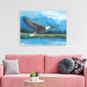 Bald Eagle Soaring Canvas Afdruk (Insitu (Woonkamer))