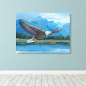 Bald Eagle Soaring Canvas Afdruk (Insitu (Houten vloer))