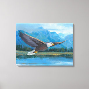 Bald Eagle Soaring Canvas Afdruk