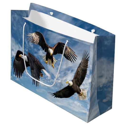 Bald Eagle Soaring Groot Cadeauzakje (Voorkant Gekanteld)