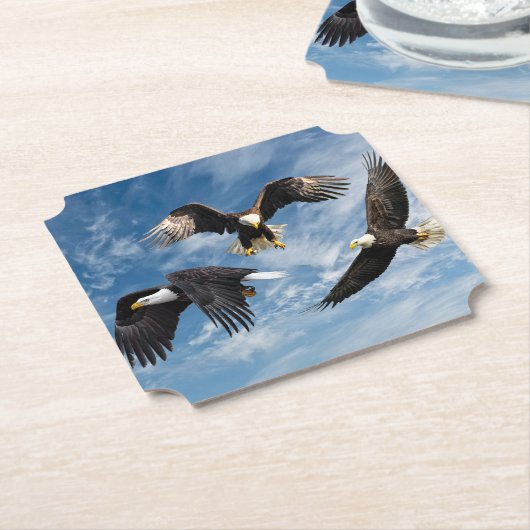 Bald Eagle Soaring Kartonnen Onderzetters (Gekanteld)