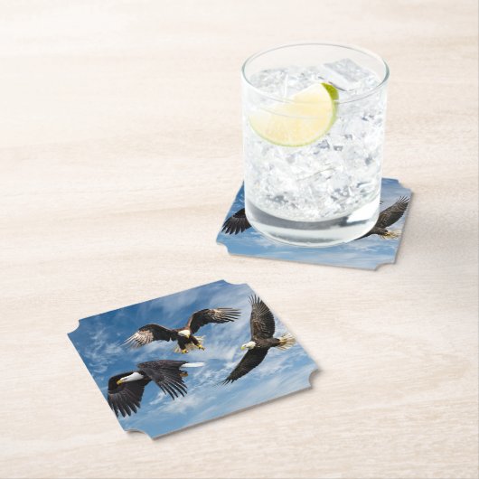 Bald Eagle Soaring Kartonnen Onderzetters (Insitu)