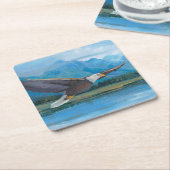 Bald Eagle Soaring Kartonnen Onderzetters (Schuin)