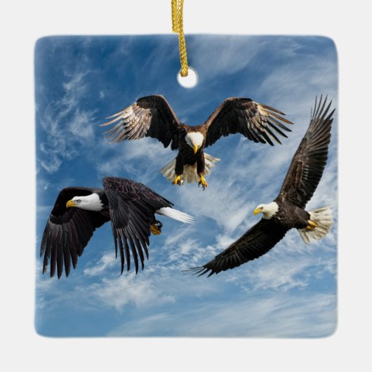 Bald Eagle Soaring Keramisch Ornament (Voorkant)