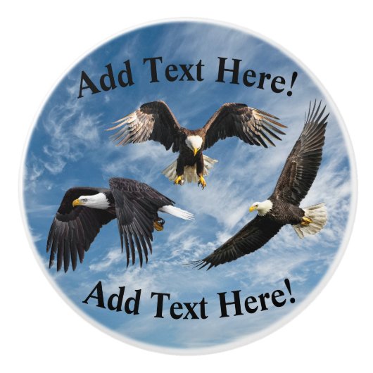 Bald Eagle Soaring Keramische Knop (Voorkant)
