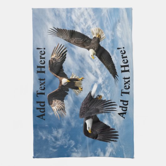 Bald Eagle Soaring Kitchen Towel Theedoek (Verticaal)