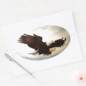 Bald Eagle Soaring Ovale Sticker (Envelop)