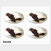 Bald Eagle Soaring Ovale Sticker (Vel)