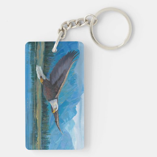Bald Eagle Soaring Sleutelhanger (achterkant)