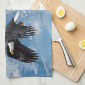 Bald Eagle Soaring Theedoek (Quarter Fold)