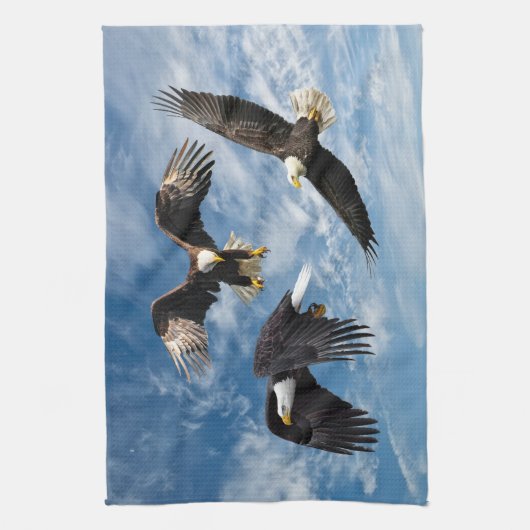 Bald Eagle Soaring Theedoek (Verticaal)