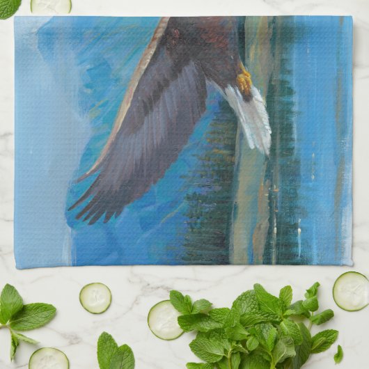 Bald Eagle Soaring Theedoek (Gevouwen)