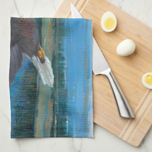 Bald Eagle Soaring Theedoek (Quarter Fold)