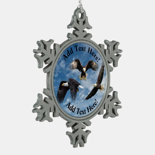 Bald Eagle Soaring Tin Sneeuwvlok Ornament (Links)