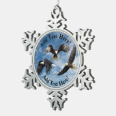 Bald Eagle Soaring Tin Sneeuwvlok Ornament (Rechts)
