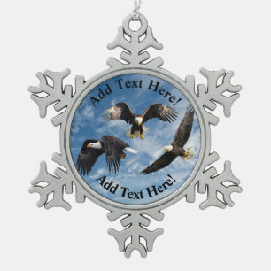 Bald Eagle Soaring Tin Sneeuwvlok Ornament