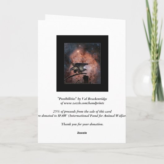 Bald Eagle/Space Motivatie bedankje Bedankkaart (Achterkant)