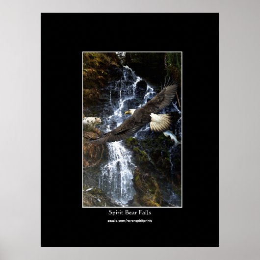 Bald Eagle, Spirit Beer & Water Herfst Art Poster (Voorkant)