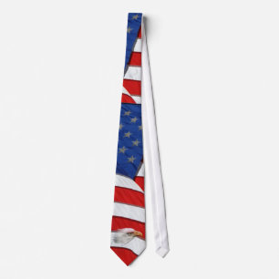 Bald Eagle Spirit & US Flag Patriottische Mode Str Stropdas