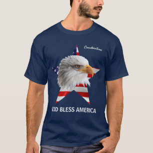Bald Eagle, Star, aanpasbare vlag T-shirt
