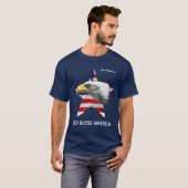 Bald Eagle, Star, aanpasbare vlag T-shirt (Voorkant volledig)