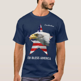 Bald Eagle, Star, aanpasbare vlag T-shirt