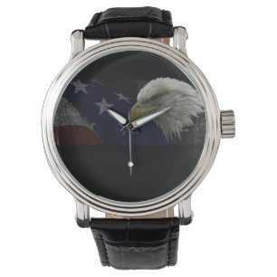 Bald Eagle Stars & Stripes Patriotic Horloge
