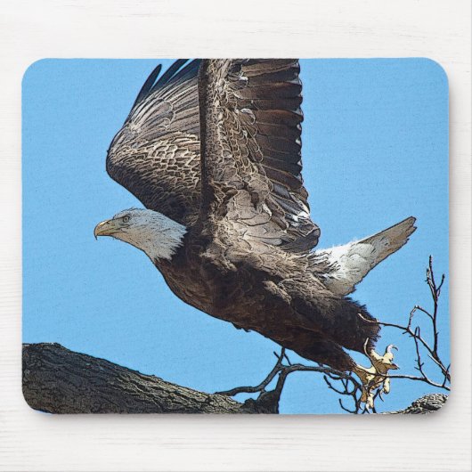 Bald Eagle start op Muismat (Voorkant)