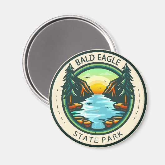 Bald Eagle State Park Pennsylvania Badge Magneet (Voorkant / Achterkant)