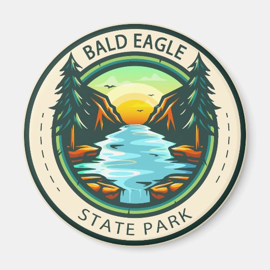 Bald Eagle State Park Pennsylvania Badge Magneet (Voorkant)