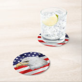 Bald Eagle stijlvol patriottisch Ronde Kartonnen Onderzetter (Insitu)
