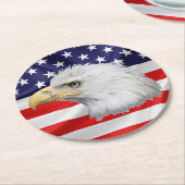 Bald Eagle stijlvol patriottisch Ronde Kartonnen Onderzetter (Gebogen)