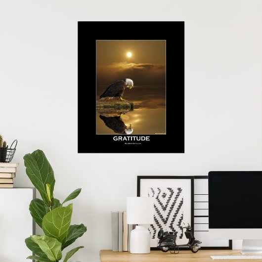 Bald Eagle & Sunlight Poster (Thuiskantoor)