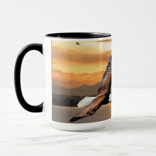 Bald Eagle Sunset over Olympische Spelen Mok (Links)