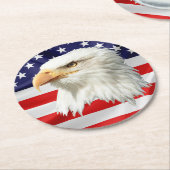 Bald Eagle superb patriottische gave Ronde Kartonnen Onderzetter (Gebogen)