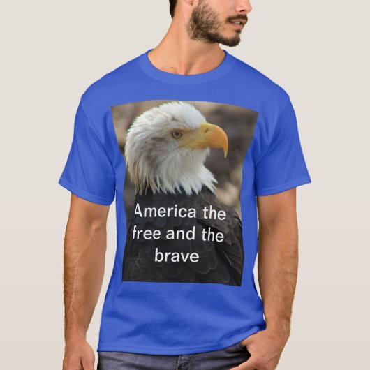 Bald Eagle  T-shirt  THE FREE AND THE BRAVE (Voorkant)