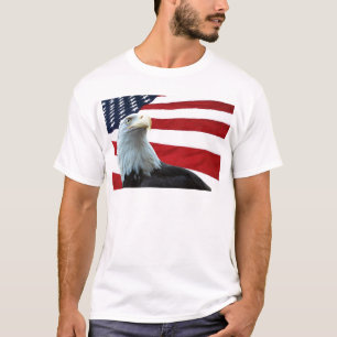 Bald Eagle tegen het Amerikaanse Shirt van de vlag