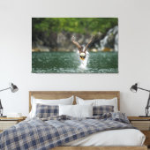 Bald Eagle The Big Catch Canvas Afdruk (Insitu (Slaapkamer))