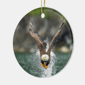 Bald Eagle The Big Catch Keramisch Ornament (Links)