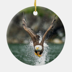 Bald Eagle The Big Catch Keramisch Ornament
