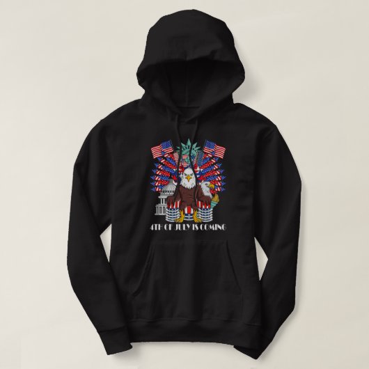 Bald Eagle Throne in juli VS patriottische jongens Hoodie (Design voorkant)