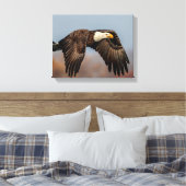 Bald Eagle tijdens de vlucht Canvas Afdruk (Insitu (Slaapkamer))