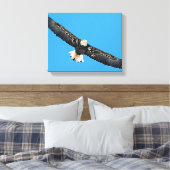 Bald Eagle tijdens de vlucht Canvas Afdruk (Insitu (Slaapkamer))