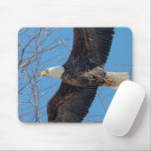 Bald Eagle tijdens de vlucht Muismat (Met muis)