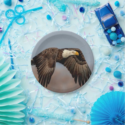 Bald Eagle tijdens de vlucht Papieren Bordje (Feest)